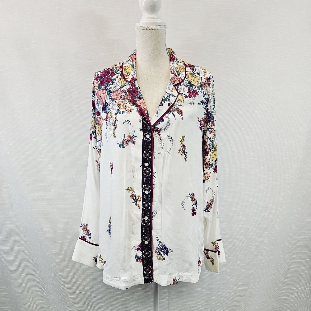 Anthropologie Floreat Floral Button Down Top size Large